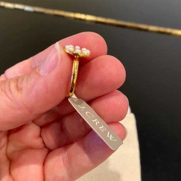 NWT preppy dainty minimalist J. Crew gold plated Pearl Dot Disc Ring size 6 - Picture 5 of 14